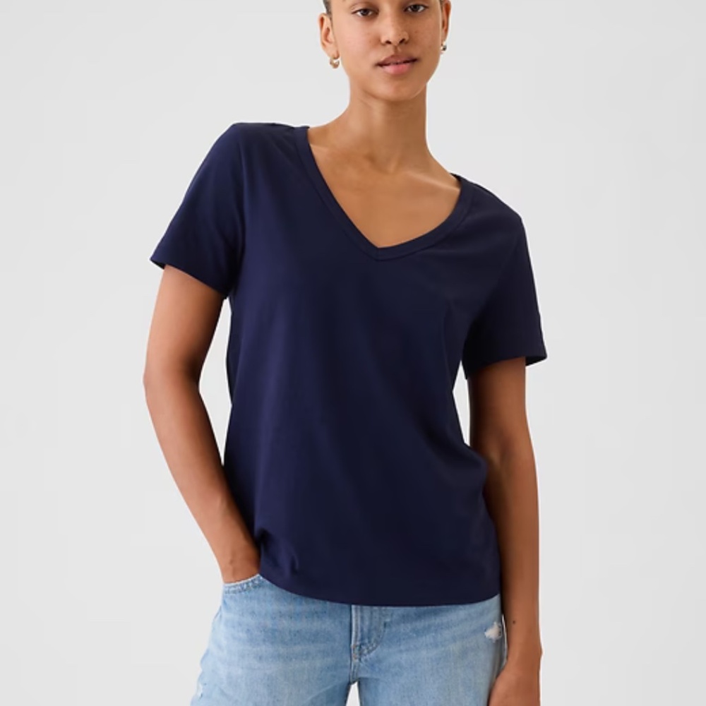 Gap BUNDLE 3 Organic Cotton VintageSoft V-Neck T-Shirt - Picture 3 of 15